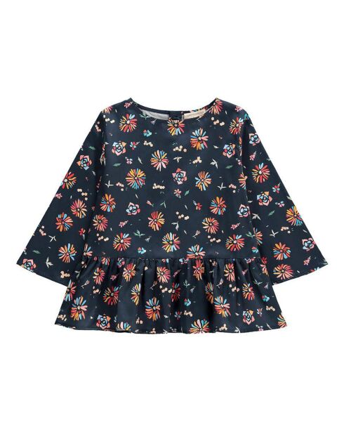 Blouse Ml Flowers bleu marine