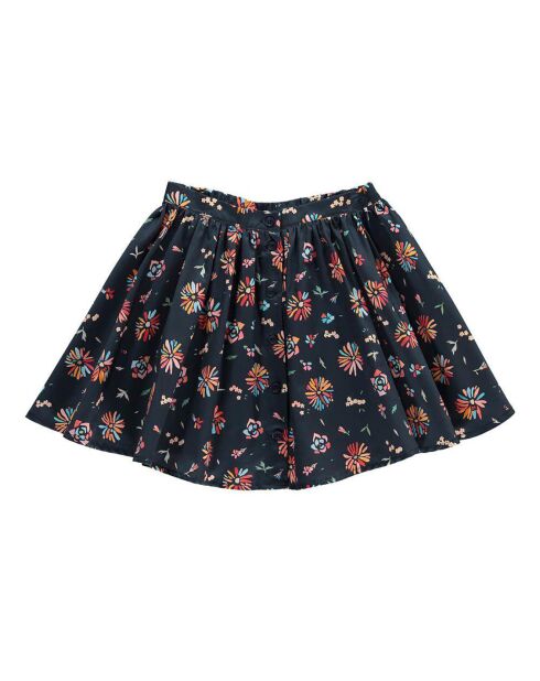 Jupe Flowers bleu marine