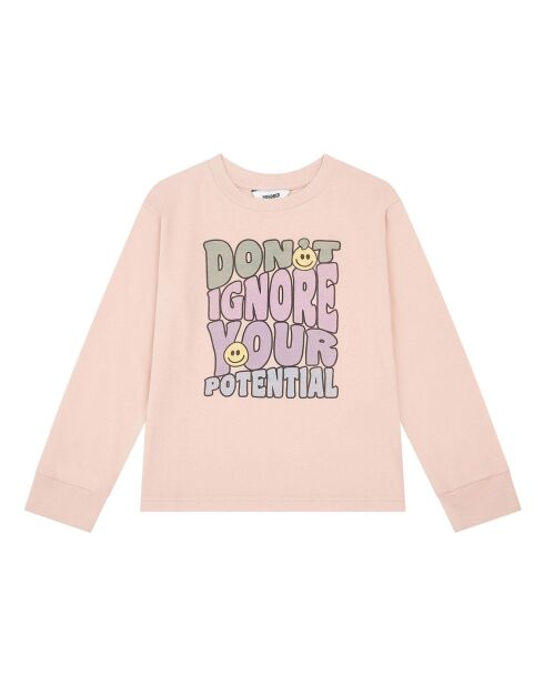 Camiseta Lucky rosa empolvado