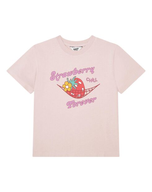 Camiseta Rosie de algodón orgánico rosa empolvado