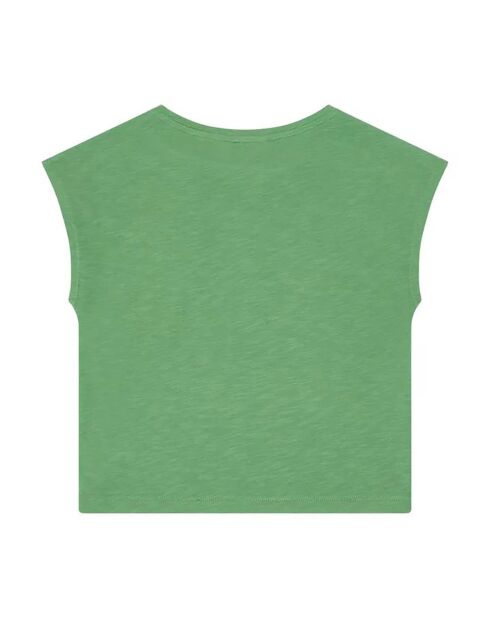 Camiseta de manga corta de algodón Tara verde esmeralda