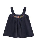 Top Bohflowers bleu encre