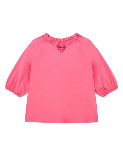 Blusa Vanda rosa fucsia in cotone biologico