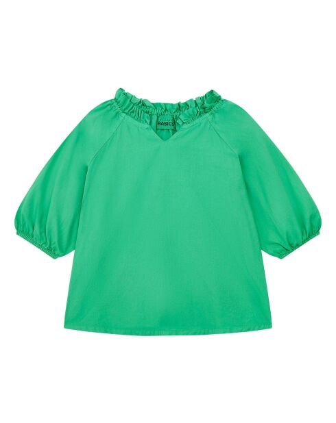 Blusa verde Vanda in cotone biologico