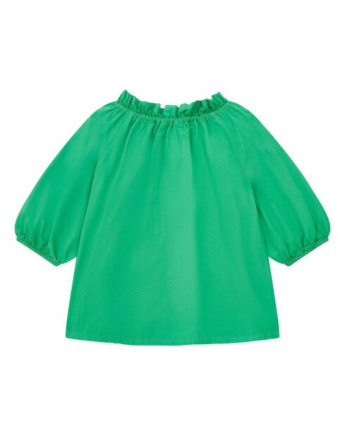 Blusa verde Vanda in cotone biologico