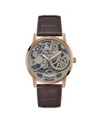 Montre Homme Gadget en Cuir marron