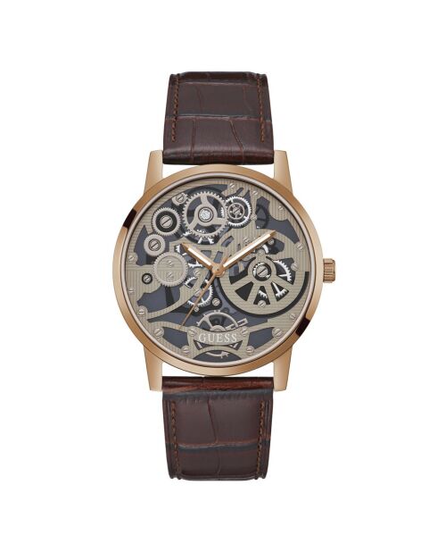 Montre Homme Gadget en Cuir marron