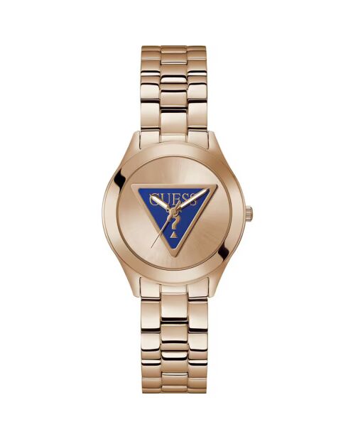 Montre Femme Tri Plaque en Acier rose doré
