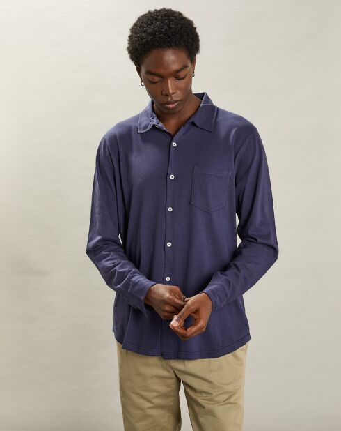 Camicia in jersey blu scuro