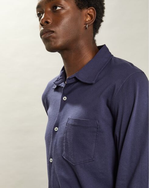 Camicia in jersey blu scuro