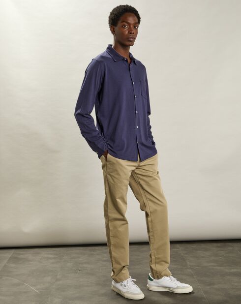 Camicia in jersey blu scuro