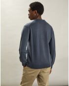 Pull Polo en Laine & Cachemire bleu pétrole