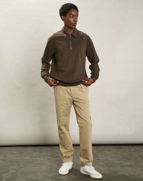 Sweat Polo à Fermeture Éclair camo