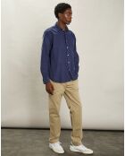 Chemise regular en Velours Milleraies Paul Pat bleu profond