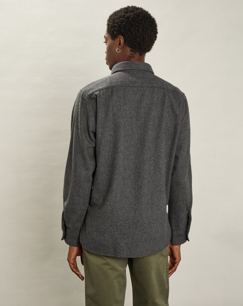 Chemise en Laine mélangée Percey flanelle gris