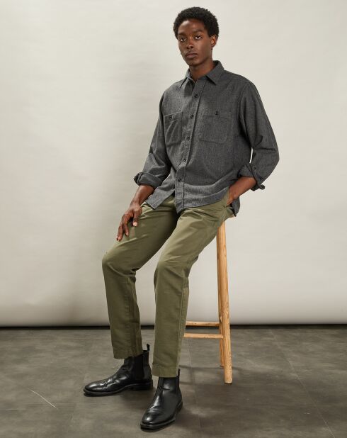 Chemise en Laine mélangée Percey flanelle gris