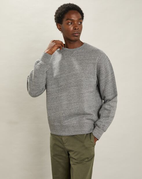 Sweat Équipage gris chiné/bleu marine