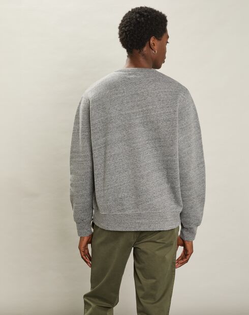 Sweat Équipage gris chiné/bleu marine