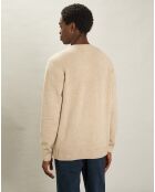 Pull V 100% Laine Sans Couture naturel
