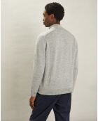 Pull Col Montant en Cachemire argenté