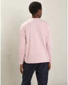 T-Shirt Henley Ls rose délavé