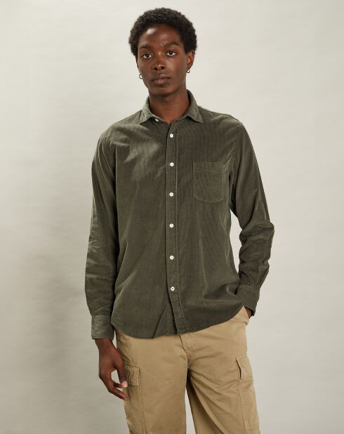 Chemise regular en Velours côtelé Paul Pat militaire