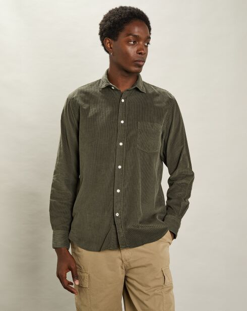 Chemise regular en Velours côtelé Paul Pat militaire