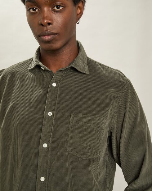 Chemise regular en Velours côtelé Paul Pat militaire