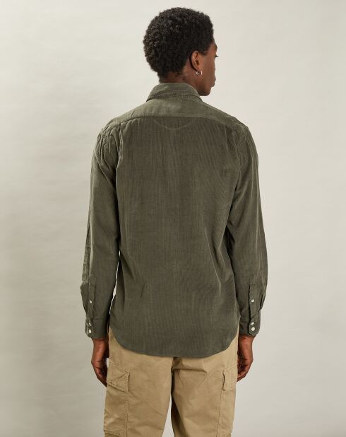 Chemise regular en Velours côtelé Paul Pat militaire