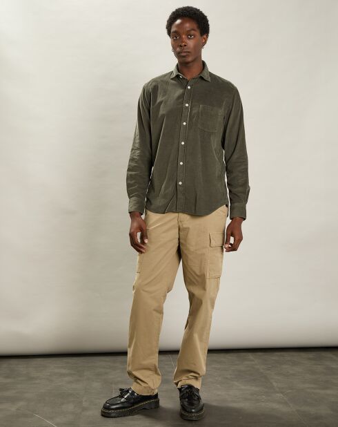 Chemise regular en Velours côtelé Paul Pat militaire