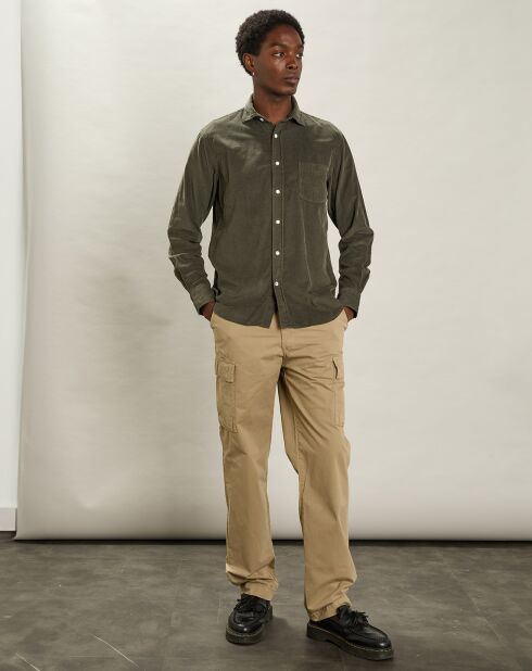 Chemise regular en Velours côtelé Paul Pat militaire