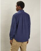 Chemise regular en Velours Milleraies Pitt Pat bleu profond