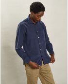 Chemise regular en Velours Milleraies Paul Pat bleu foncé