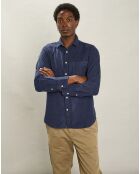 Chemise regular en Velours Milleraies Paul Pat bleu foncé