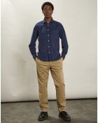 Chemise regular en Velours Milleraies Paul Pat bleu foncé