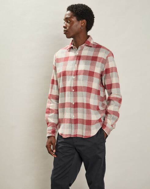 Chemise en Flanelle regular Paul rouge/naturel