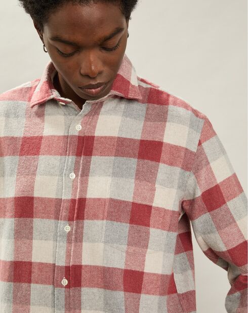 Chemise en Flanelle regular Paul rouge/naturel