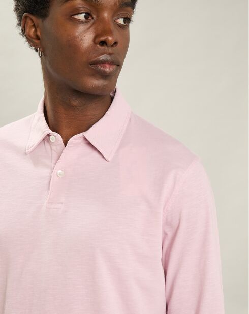 Polo à Manches Longues rose délavé
