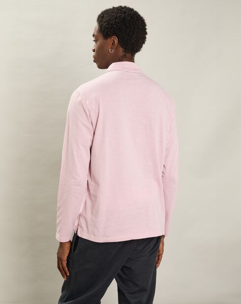 Polo à Manches Longues rose délavé