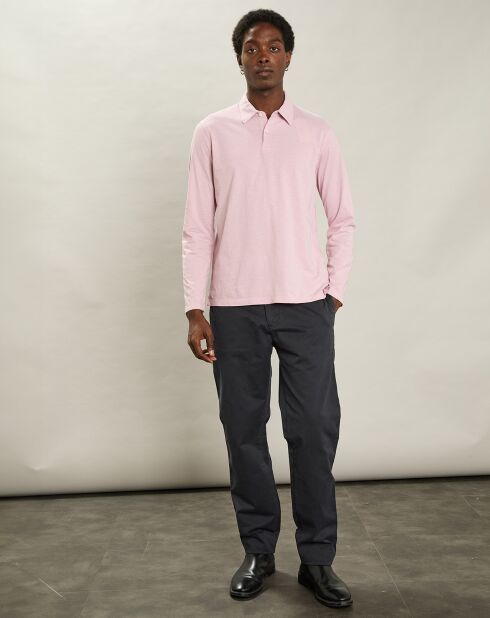 Polo à Manches Longues rose délavé