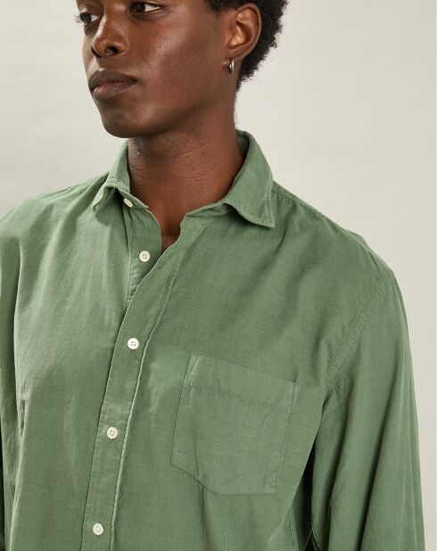 Chemise regular en Velours Milleraies Paul Pat fougère