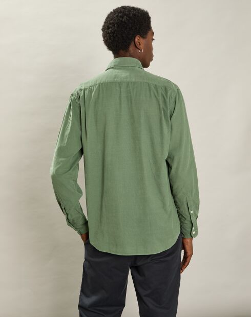 Chemise regular en Velours Milleraies Paul Pat fougère