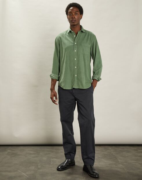 Chemise regular en Velours Milleraies Paul Pat fougère