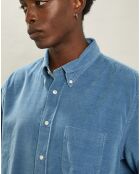 Chemise regular en Velours Milleraies Pitt indigo clair