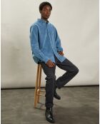 Chemise regular en Velours Milleraies Pitt indigo clair