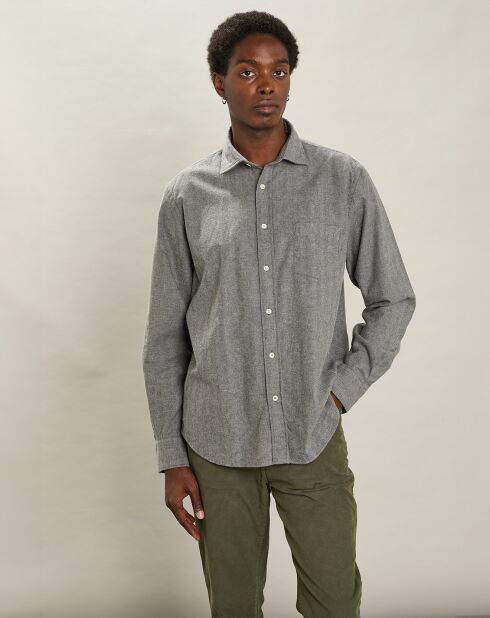 Chemise en Flanelle regular Paul grise