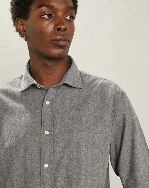 Chemise en Flanelle regular Paul grise