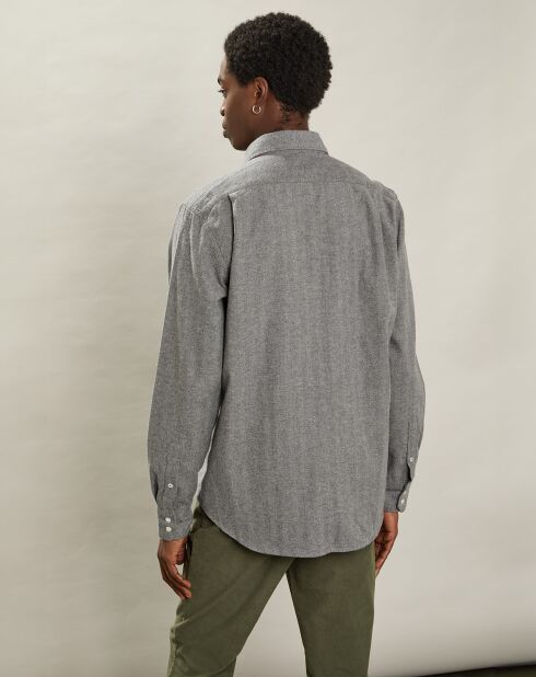 Chemise en Flanelle regular Paul grise
