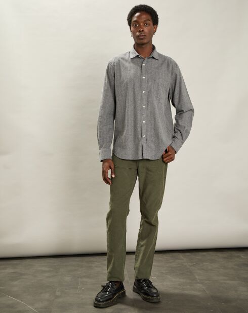 Chemise en Flanelle regular Paul grise