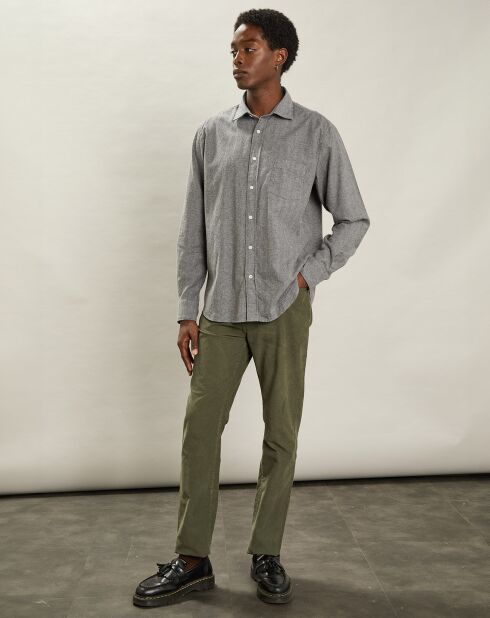 Chemise en Flanelle regular Paul grise